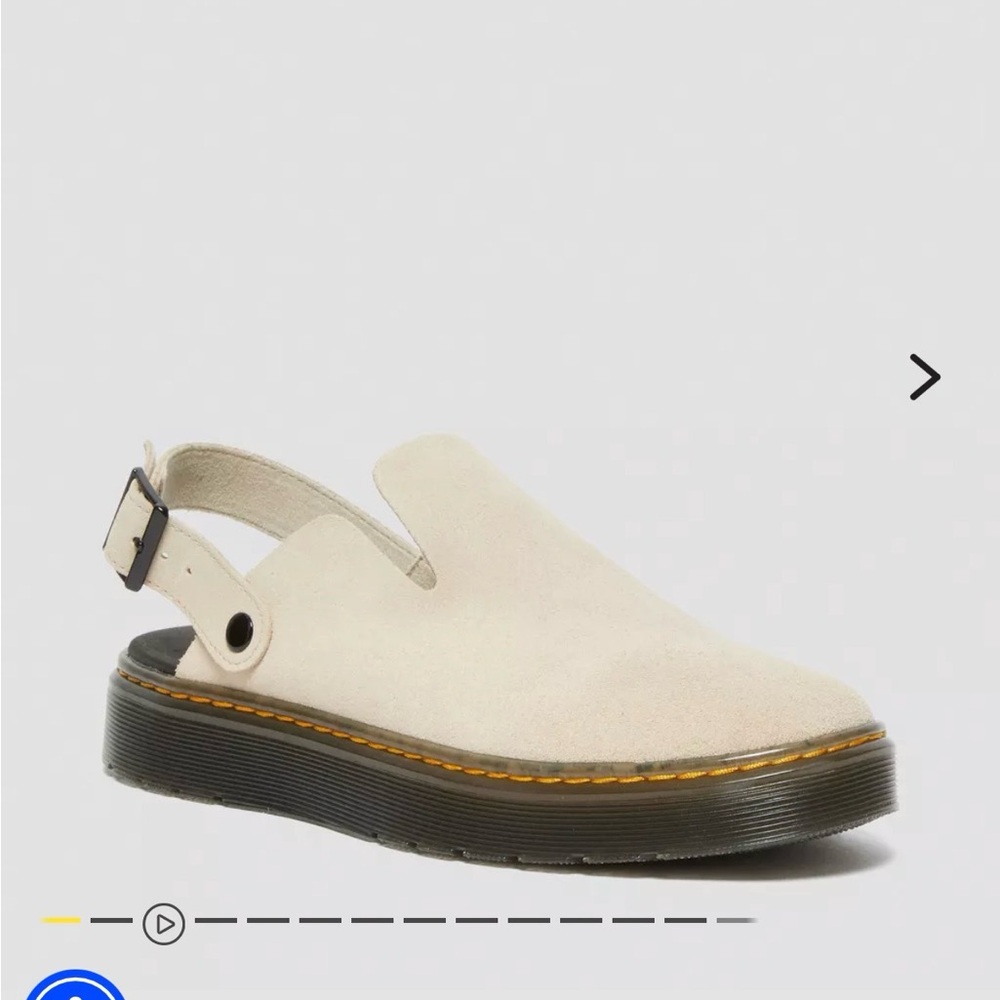 Beige Suede Slingback Platform Shoe (new without box)